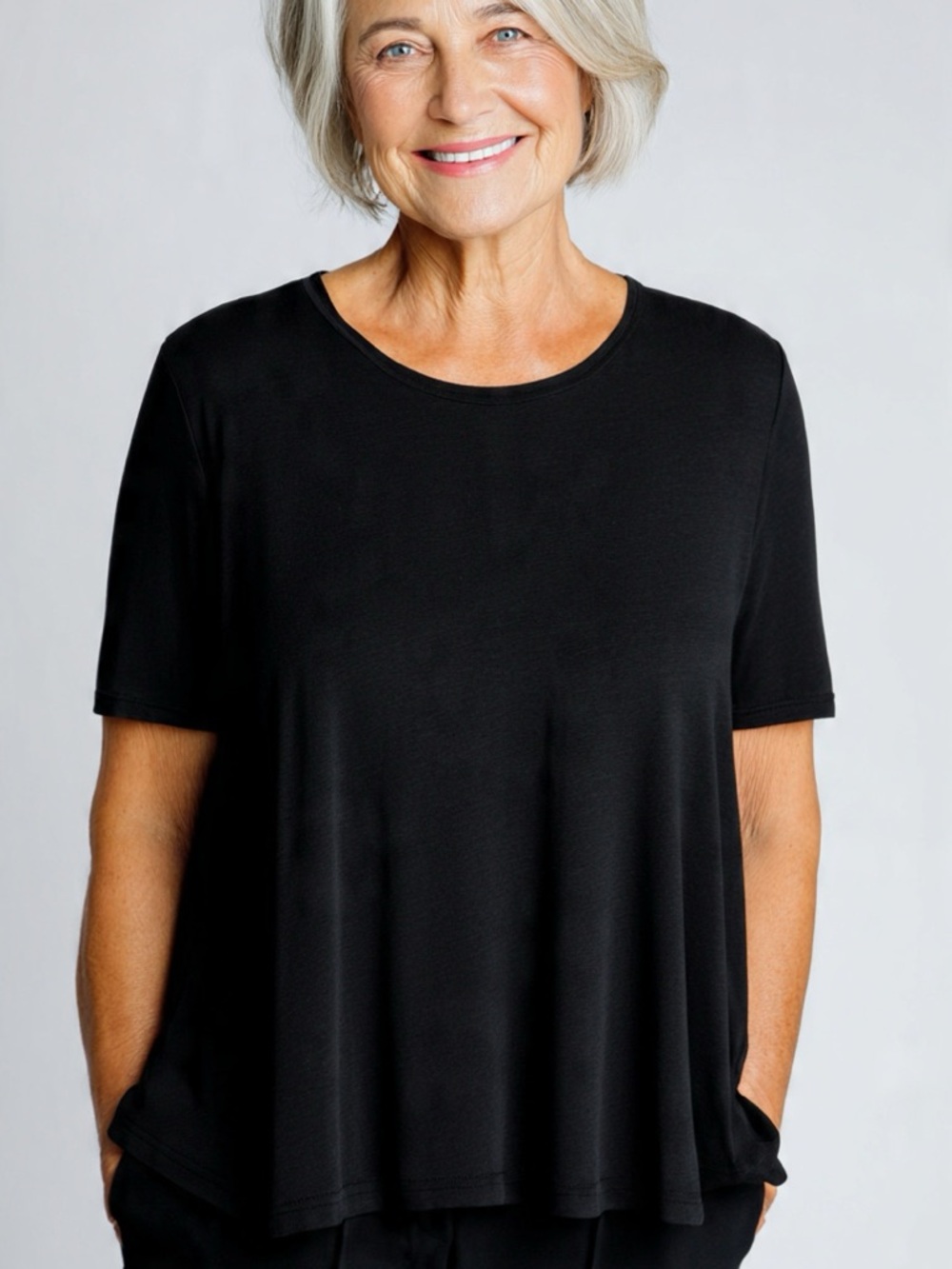 Chico's Travelers Classic Black Top Size 2